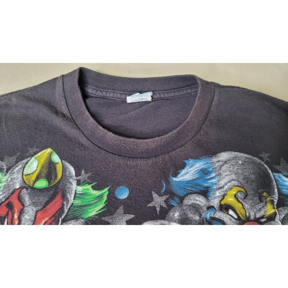 Y2K Delta Tag Killer Laughing Evil Clowns Graphic Men's XXL Black T-Shirt - Picture 11 of 16